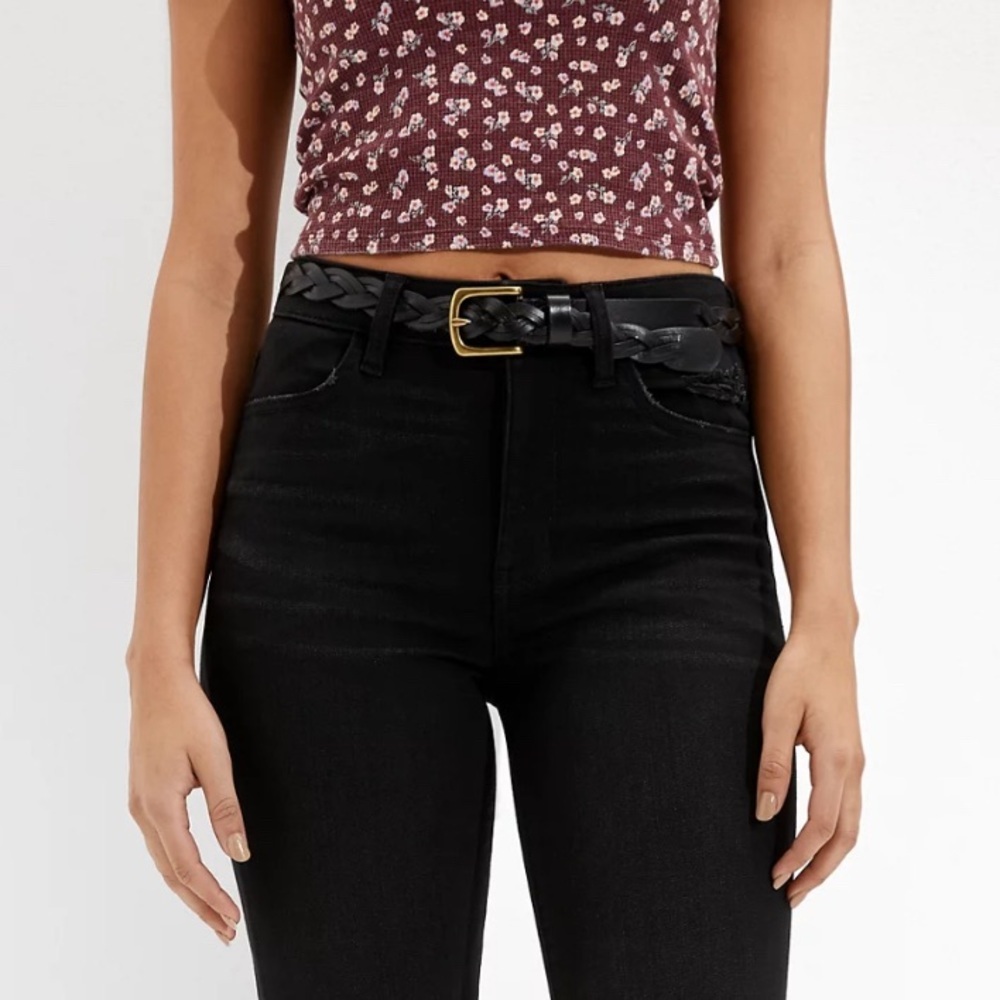 American Eagle Cropped Ditsy Floral Burgundy  Waffle Knit Cami Medium Ethereal - Picture 13 of 15